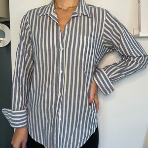 White and Blue Stripe Button Down